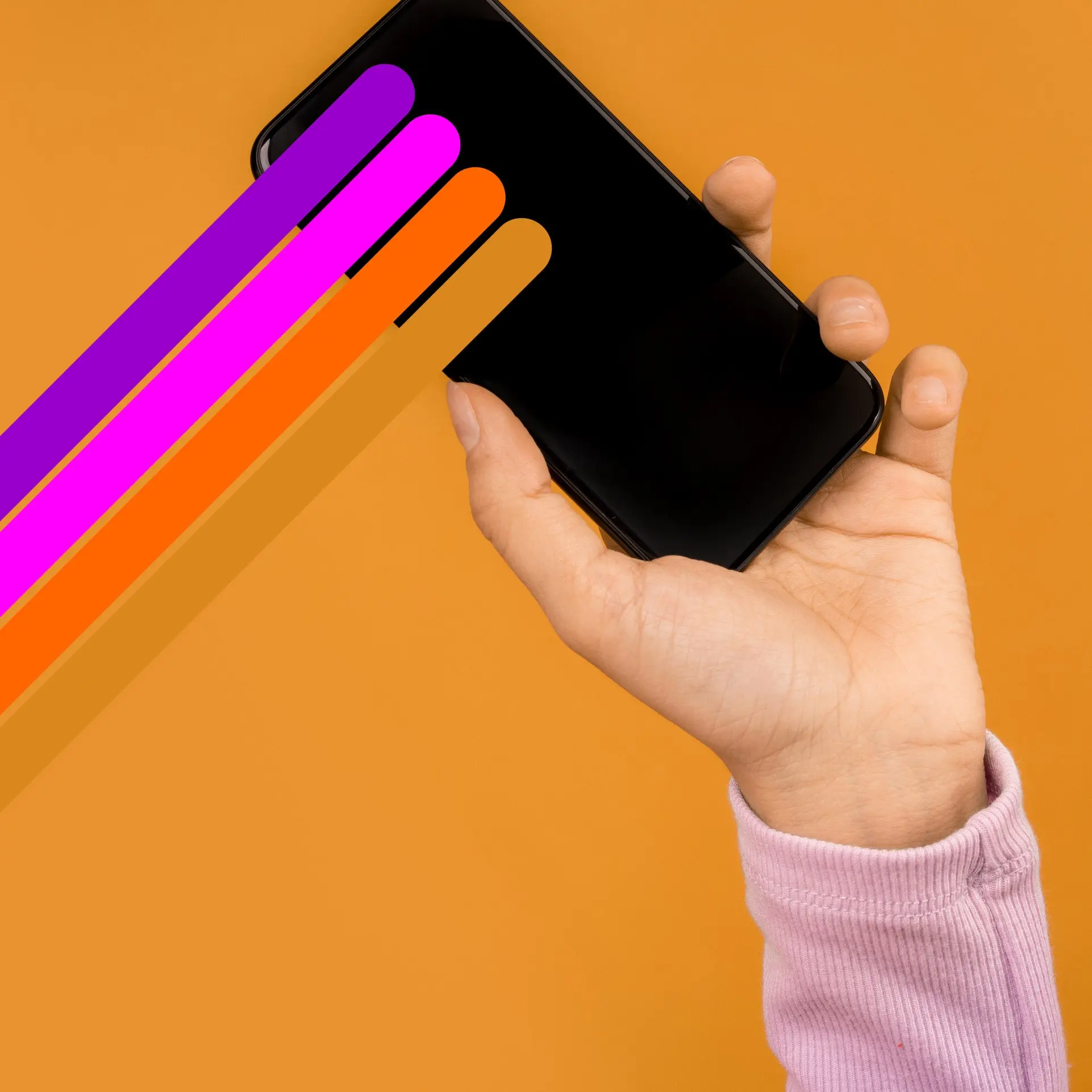 Showing a mobile phone handset